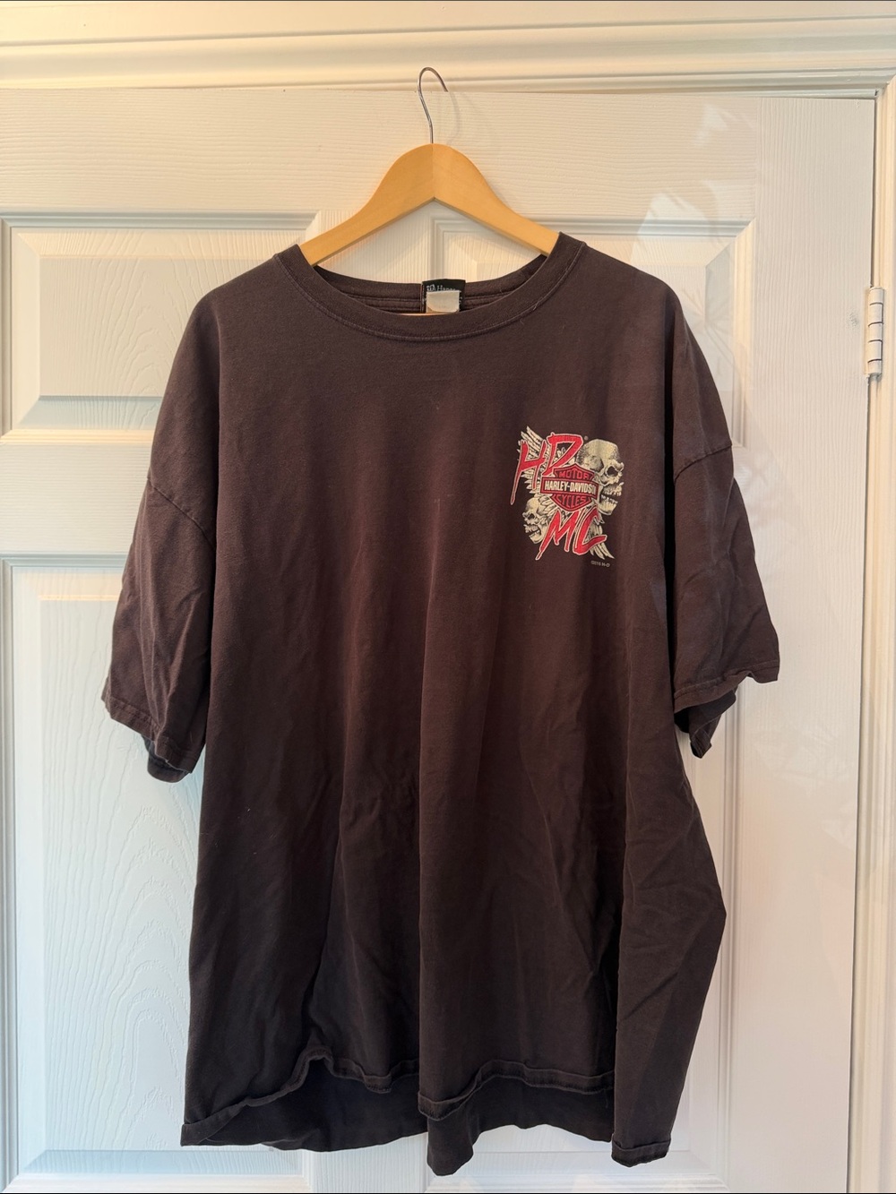 Men's Harley Davidson Black Graphic T-Shirt with Skull Design